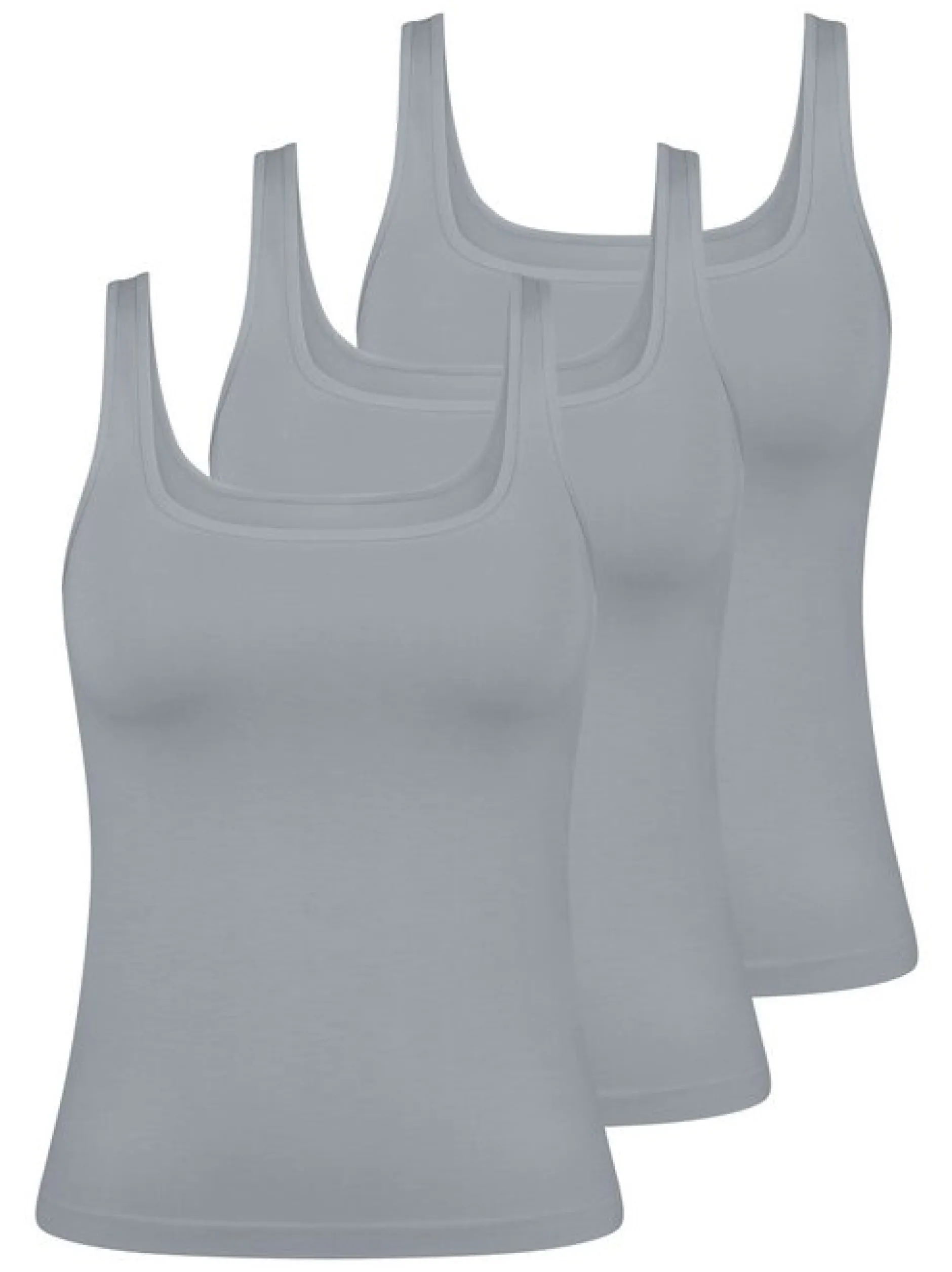 sloggi Damen Unterhemd - 3er Pack GO Sense in grau