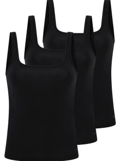 sloggi Damen Unterhemd - 3er Pack GO Sense in schwarz