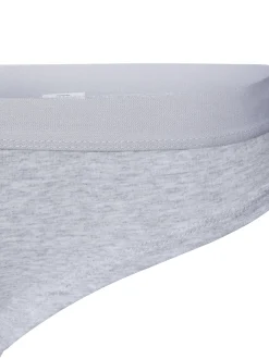 Snocks Damen Brazilian-Slip im 2er-Pack in weiß grau