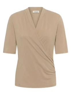 Soaked in Luxury Damen Wickelbluse SLColumbine in beige