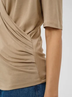 Soaked in Luxury Damen Wickelbluse SLColumbine in beige