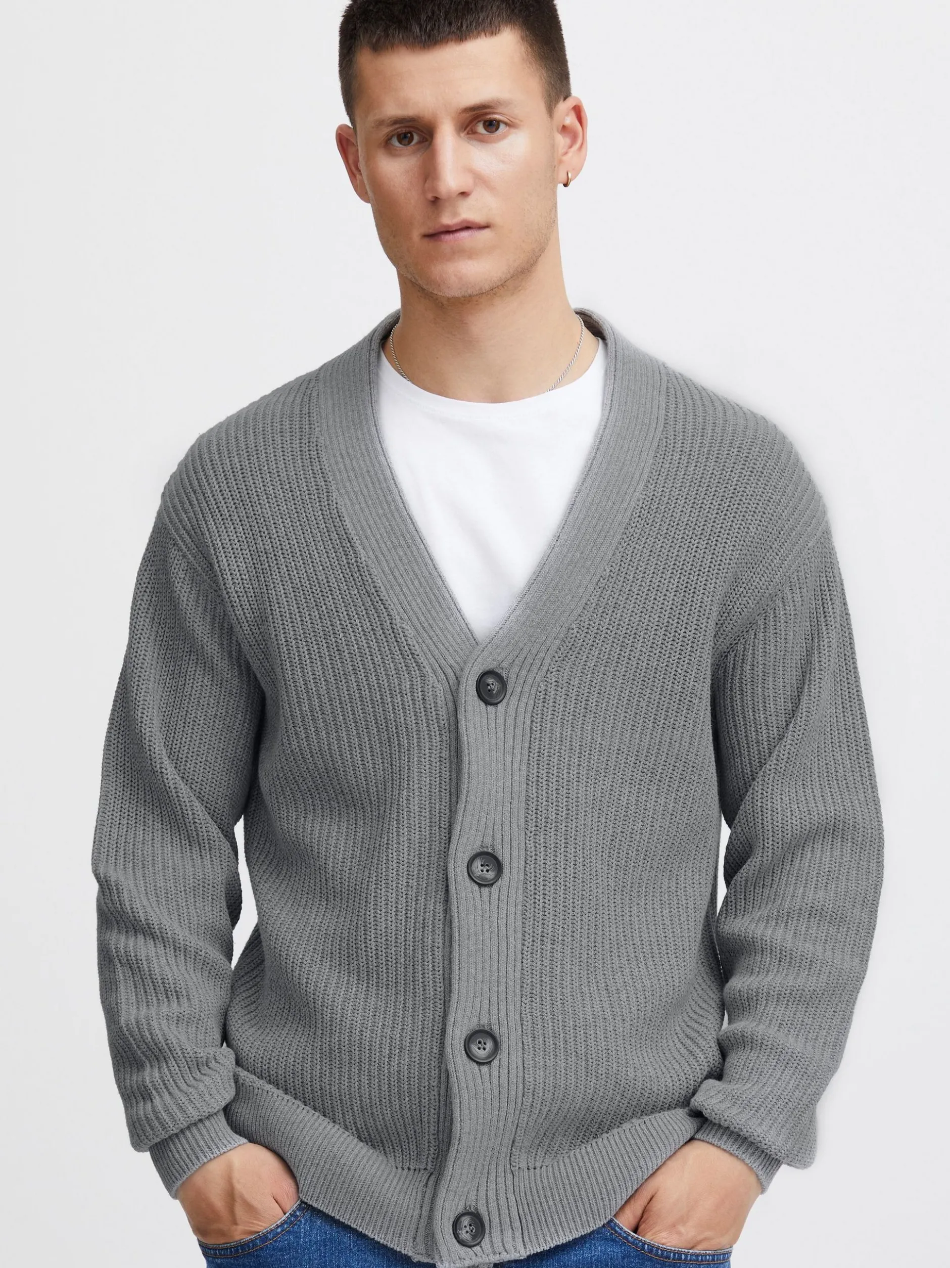 Solid Herren Cardigan - SDGore in grau