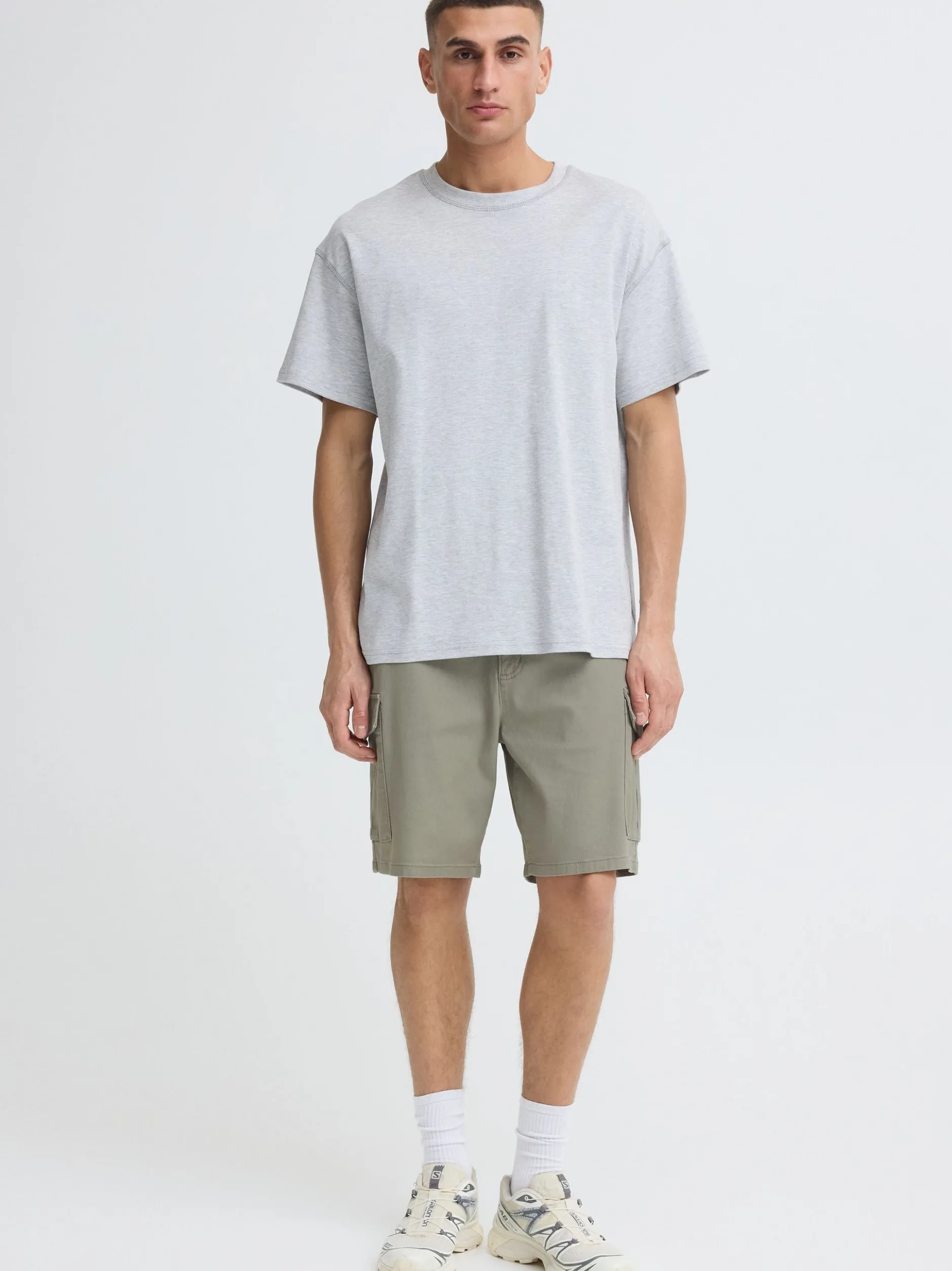 Solid Herren Cargoshorts - SDMohan Stretch in grün