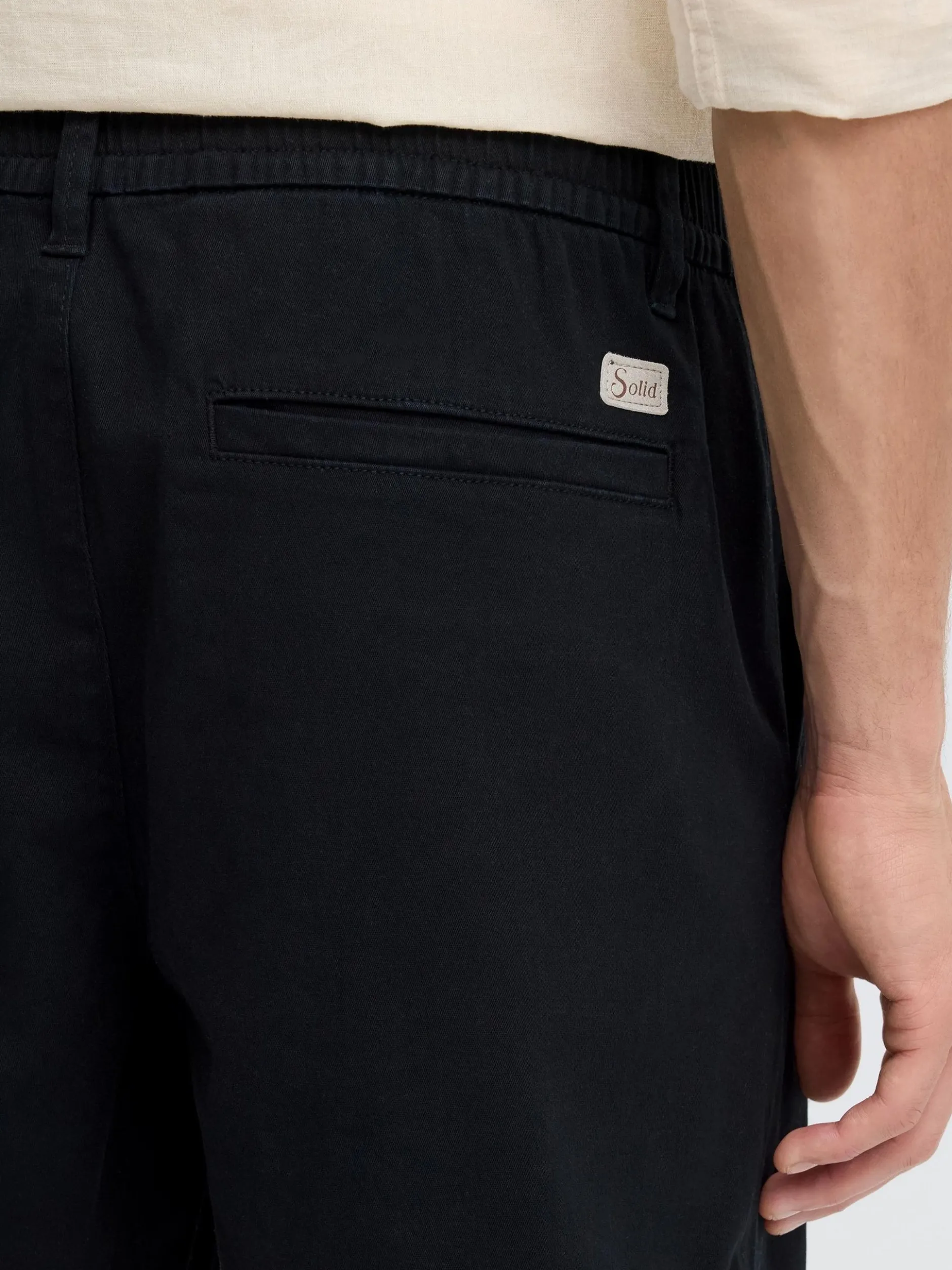 Solid Herren Chinoshorts - SDGibboni Stretch in schwarz