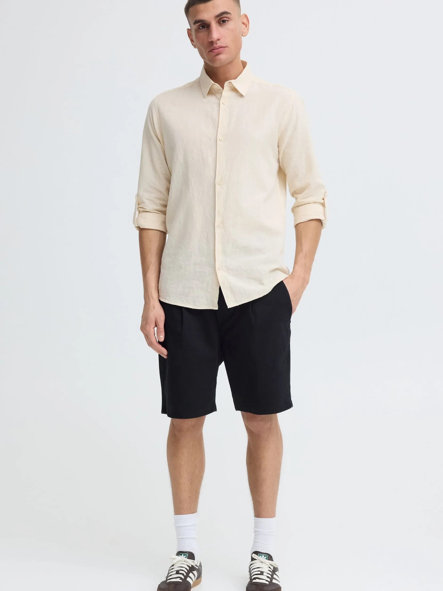 Solid Herren Chinoshorts - SDGibboni Stretch in schwarz