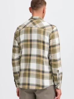 Solid Herren Flanellhemd - SDChris in oliv