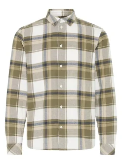 Solid Herren Flanellhemd - SDChris in oliv