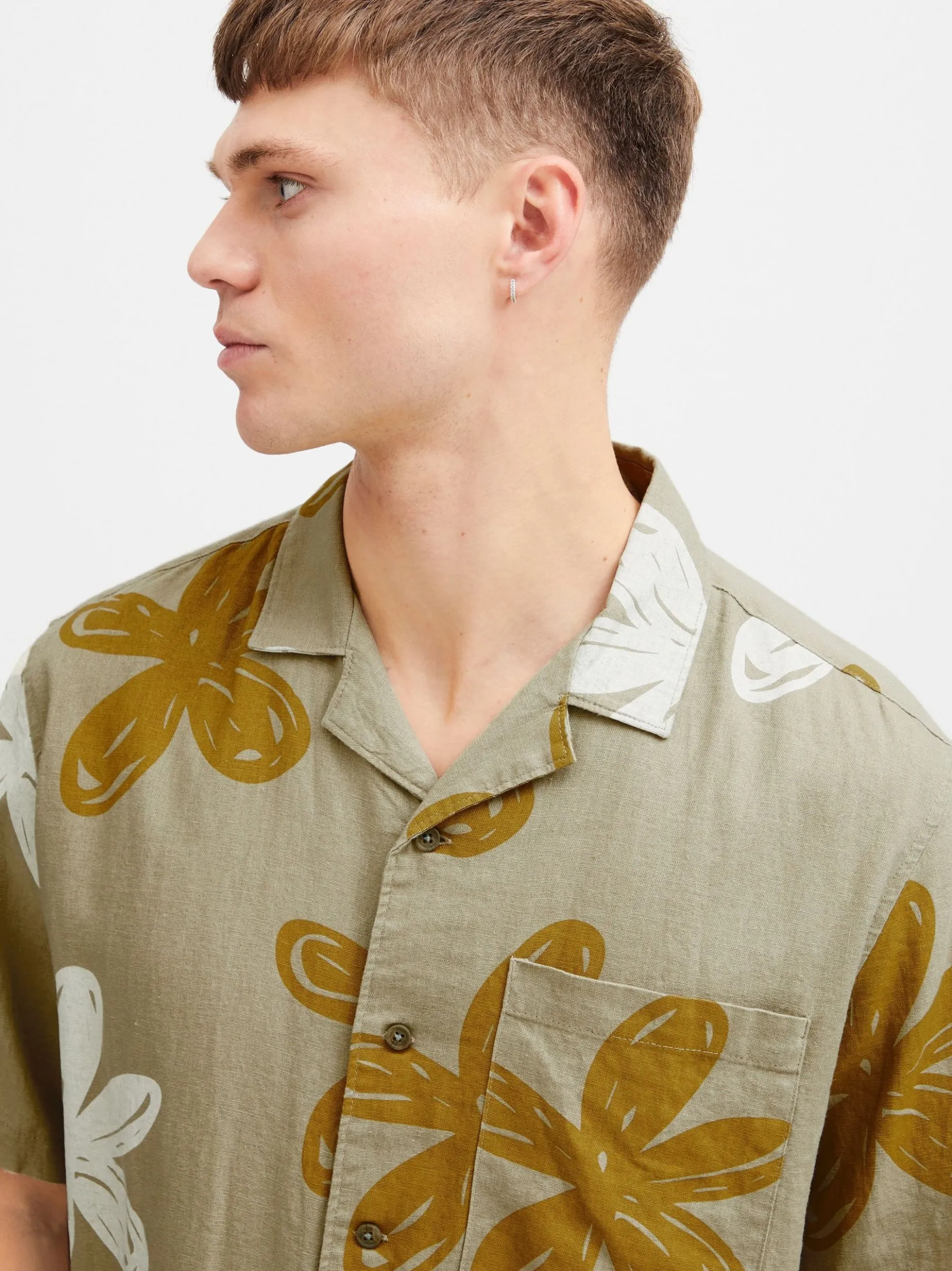 Solid Herren Kurzarmhemd - SDImad in beige