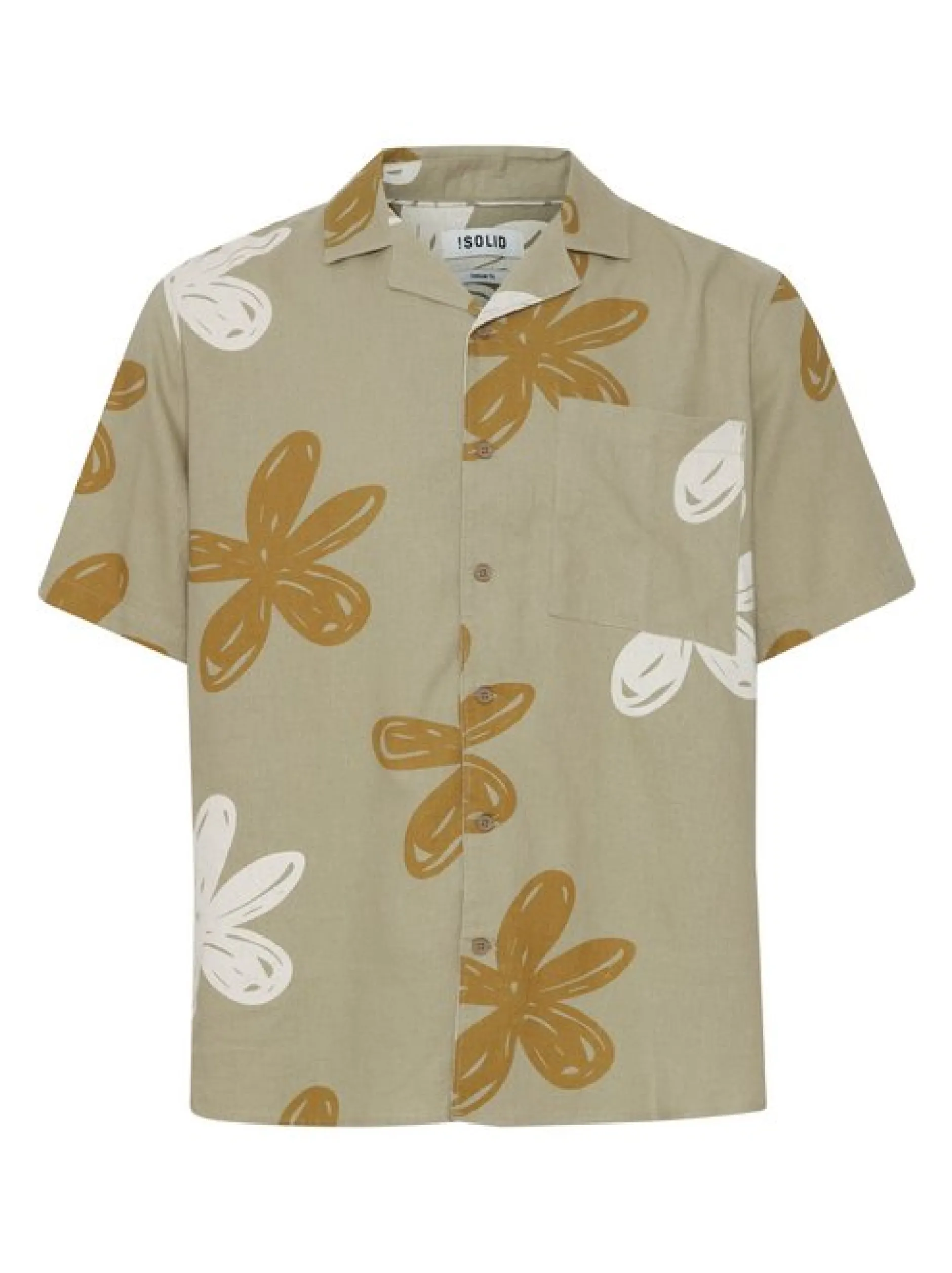 Solid Herren Kurzarmhemd - SDImad in beige