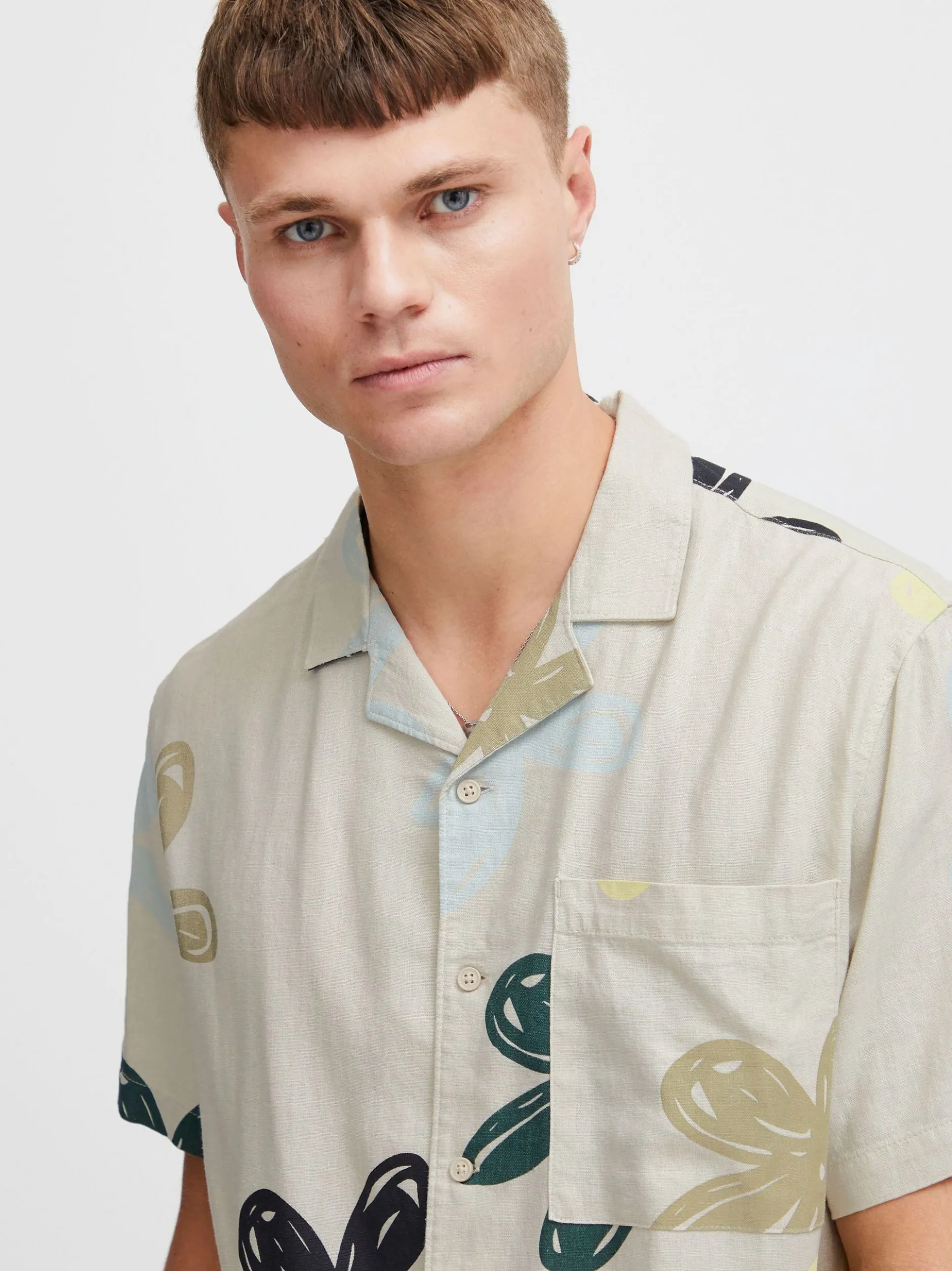 Solid Herren Kurzarmhemd - SDImad in beige