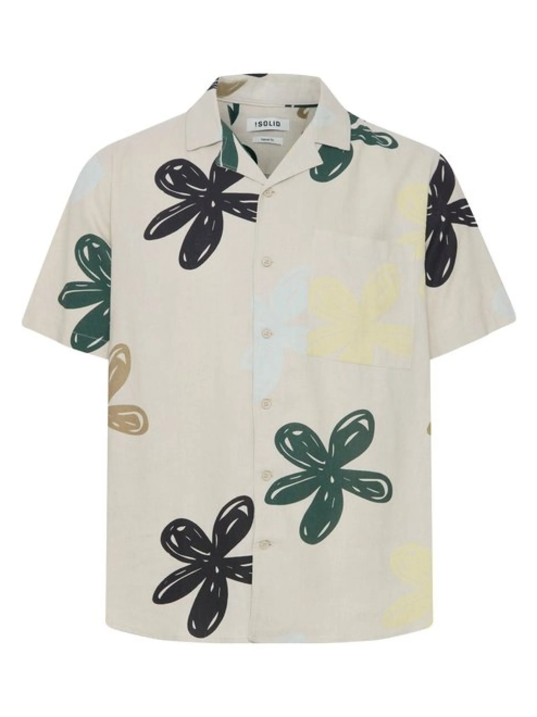 Solid Herren Kurzarmhemd - SDImad in beige