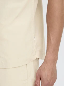 Solid Herren Kurzarmhemd - SDLitt in beige