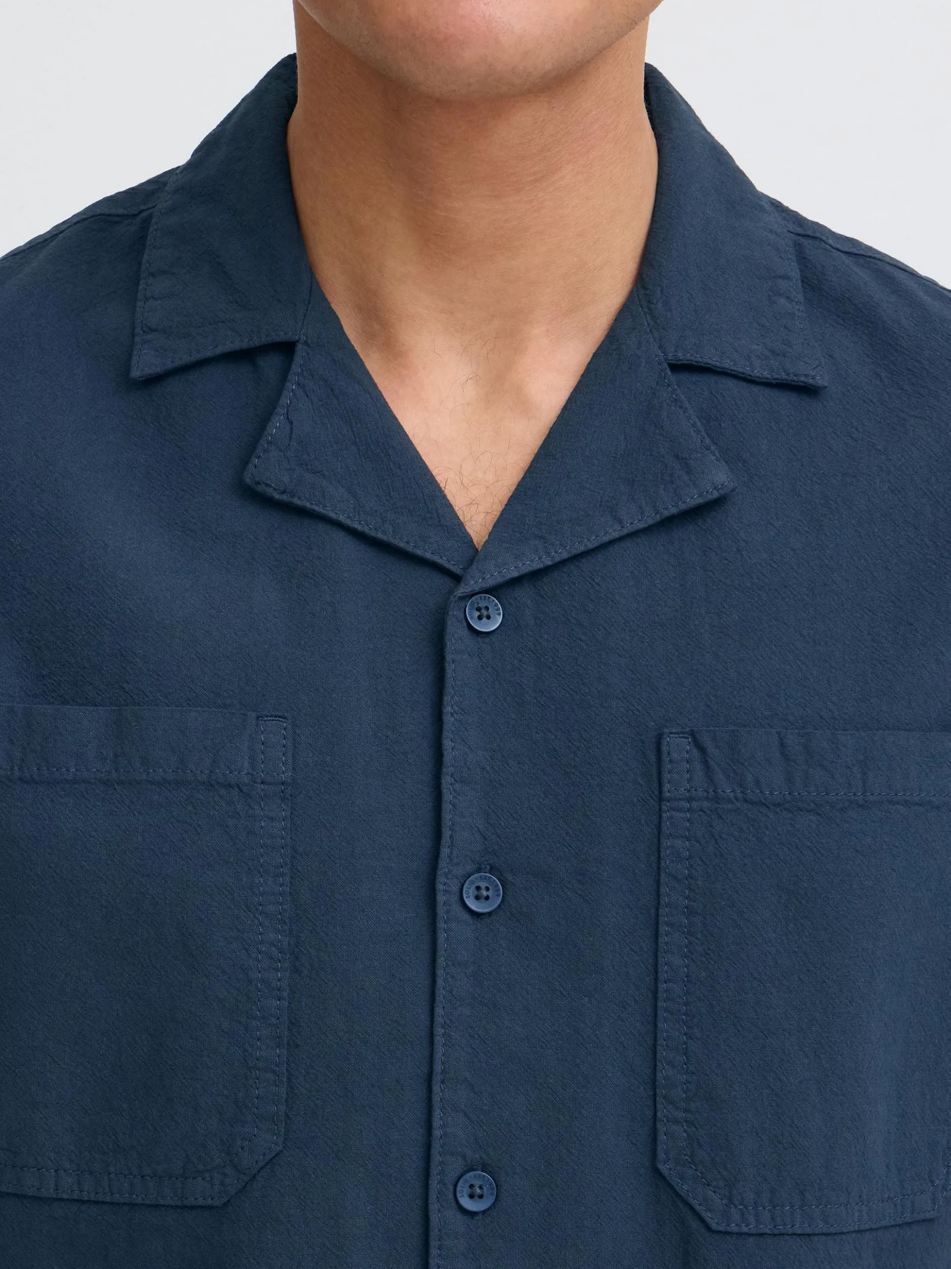 Solid Herren Kurzarmhemd - SDNeel in blau