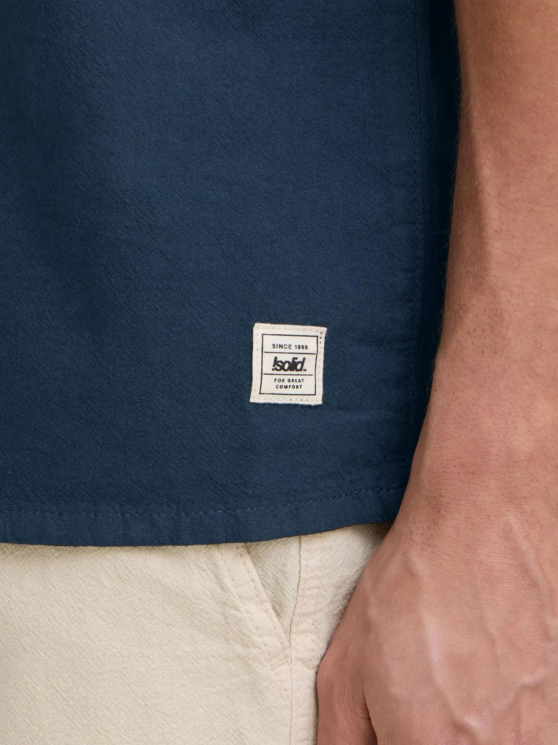 Solid Herren Kurzarmhemd - SDNeel in blau