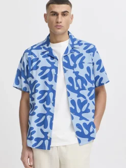 Solid Herren Kurzarmhemd - SDOlavi in blau