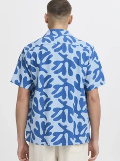 Solid Herren Kurzarmhemd - SDOlavi in blau