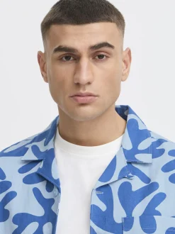 Solid Herren Kurzarmhemd - SDOlavi in blau