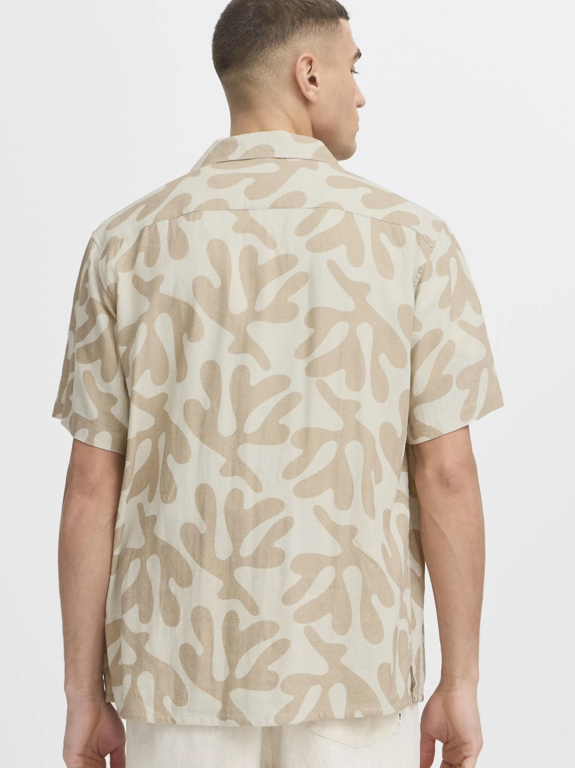 Solid Herren Kurzarmhemd - SDOlavi in beige
