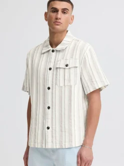 Solid Herren Kurzarmhemd - SDUmber in beige