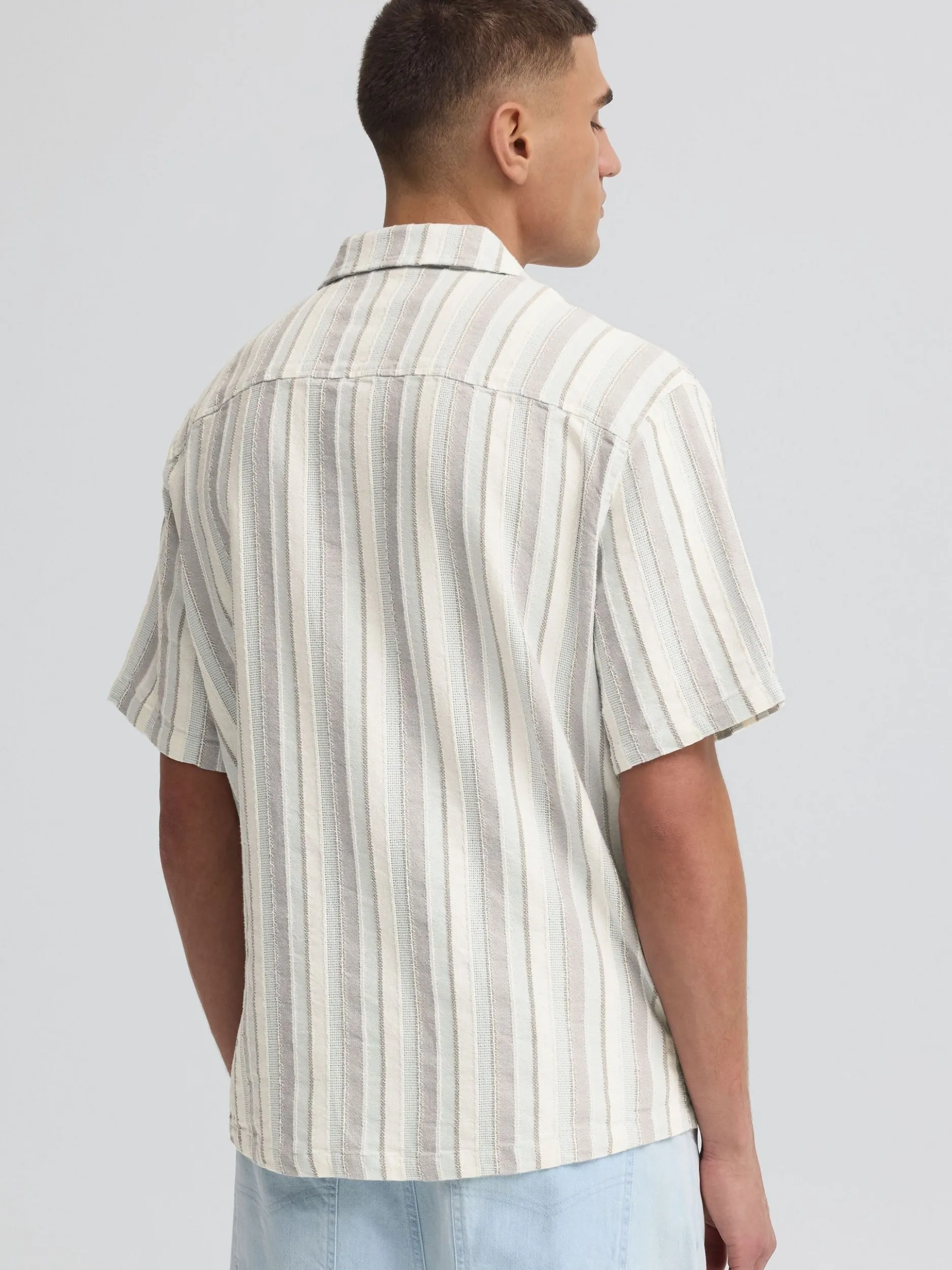 Solid Herren Kurzarmhemd - SDUmber in beige