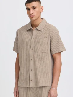 Solid Herren Kurzarmhemd - SDUtley in beige