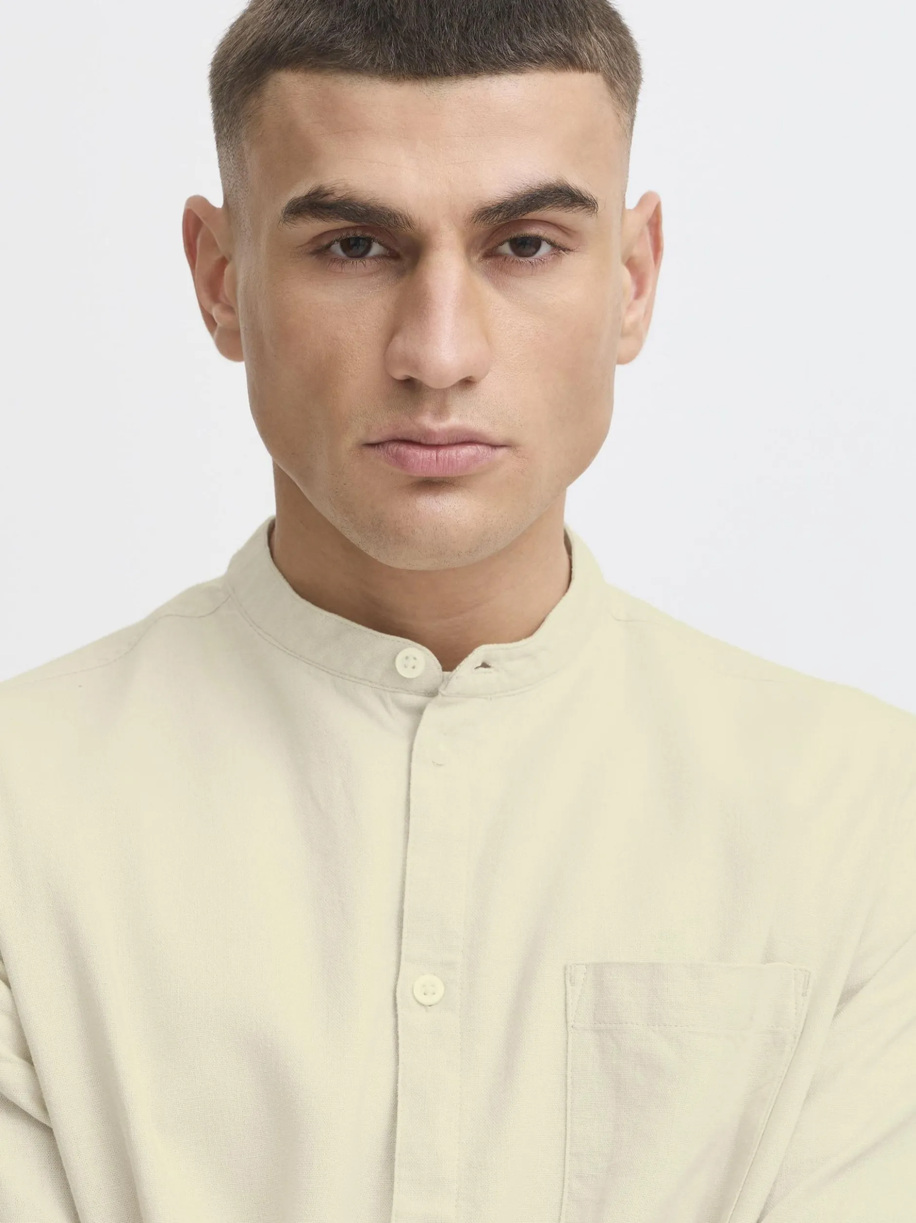 Solid Herren Langarmhemd - SDAllan in beige