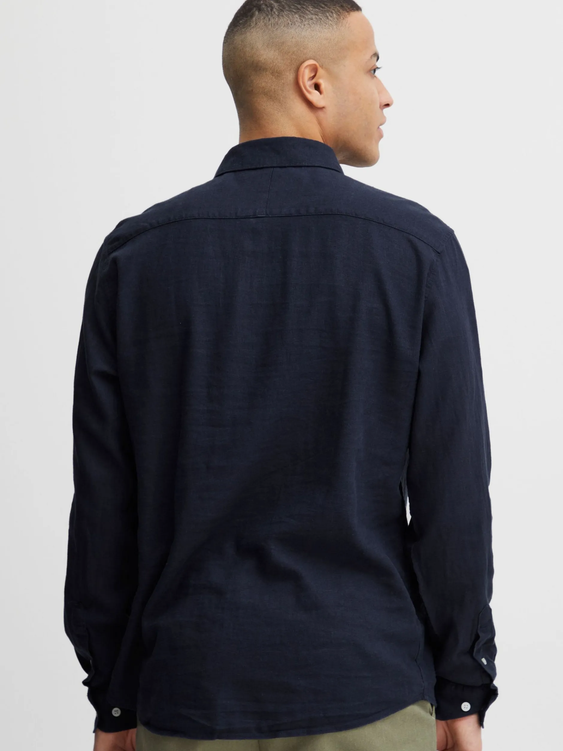 Solid Herren Langarmhemd - SDEnea in blau