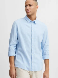 Solid Herren Langarmhemd - SDEnea in blau