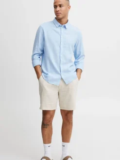 Solid Herren Langarmhemd - SDEnea in blau