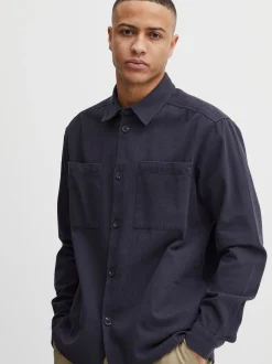 Solid Herren Langarmhemd - SDFidel in blau