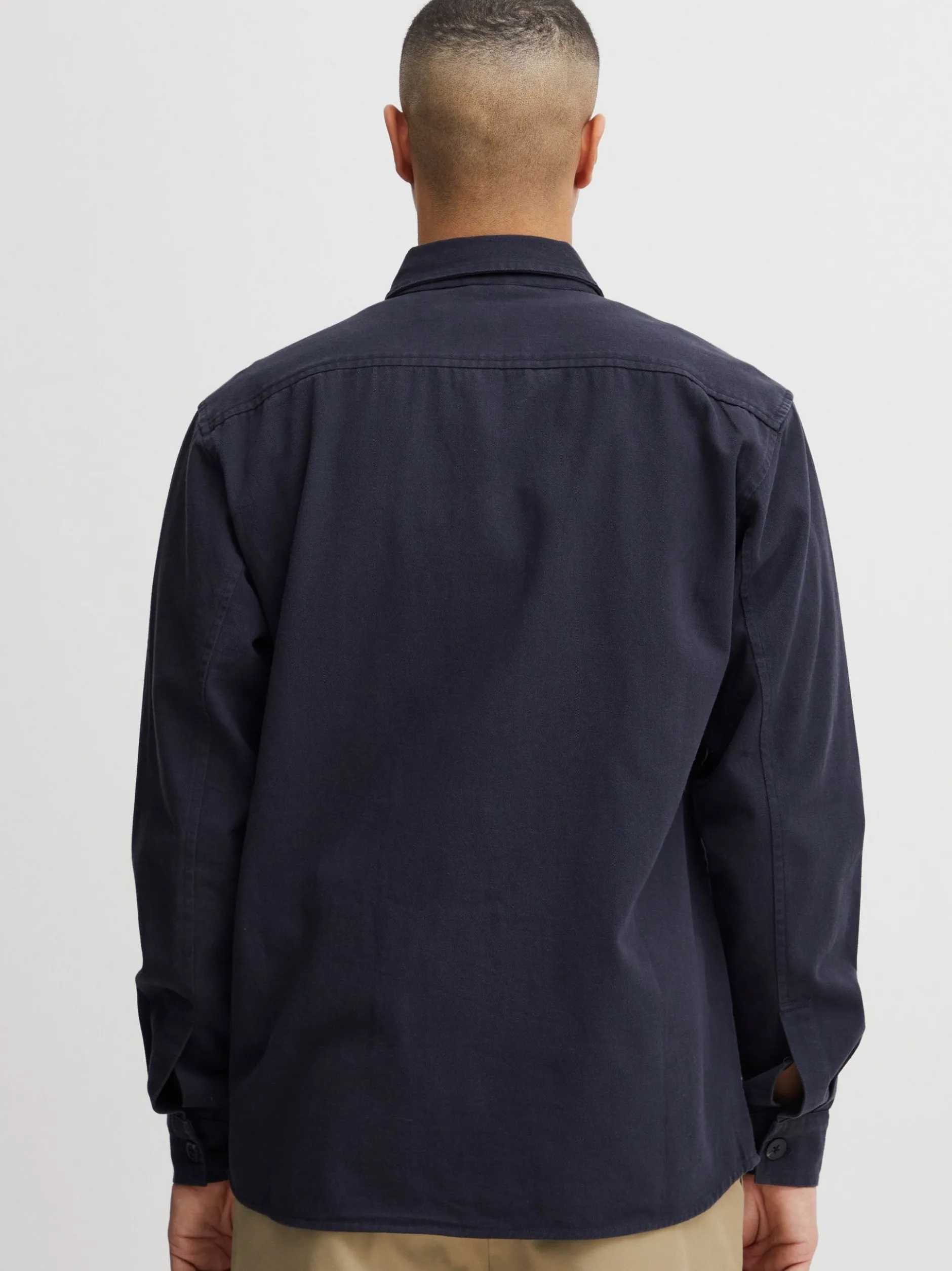 Solid Herren Langarmhemd - SDFidel in blau