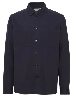 Solid Herren Langarmhemd - SDFidel in blau