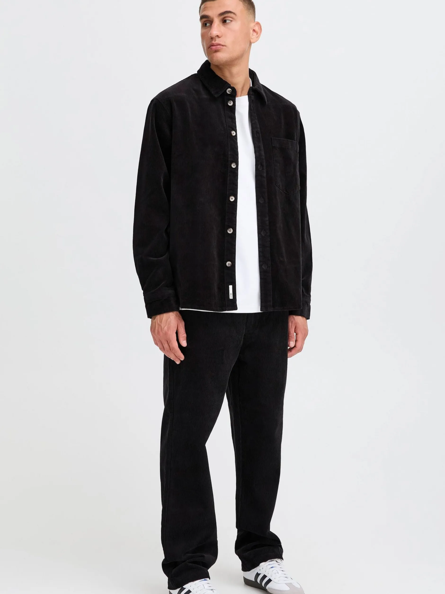 Solid Herren Langarmhemd - SDMeyer in schwarz