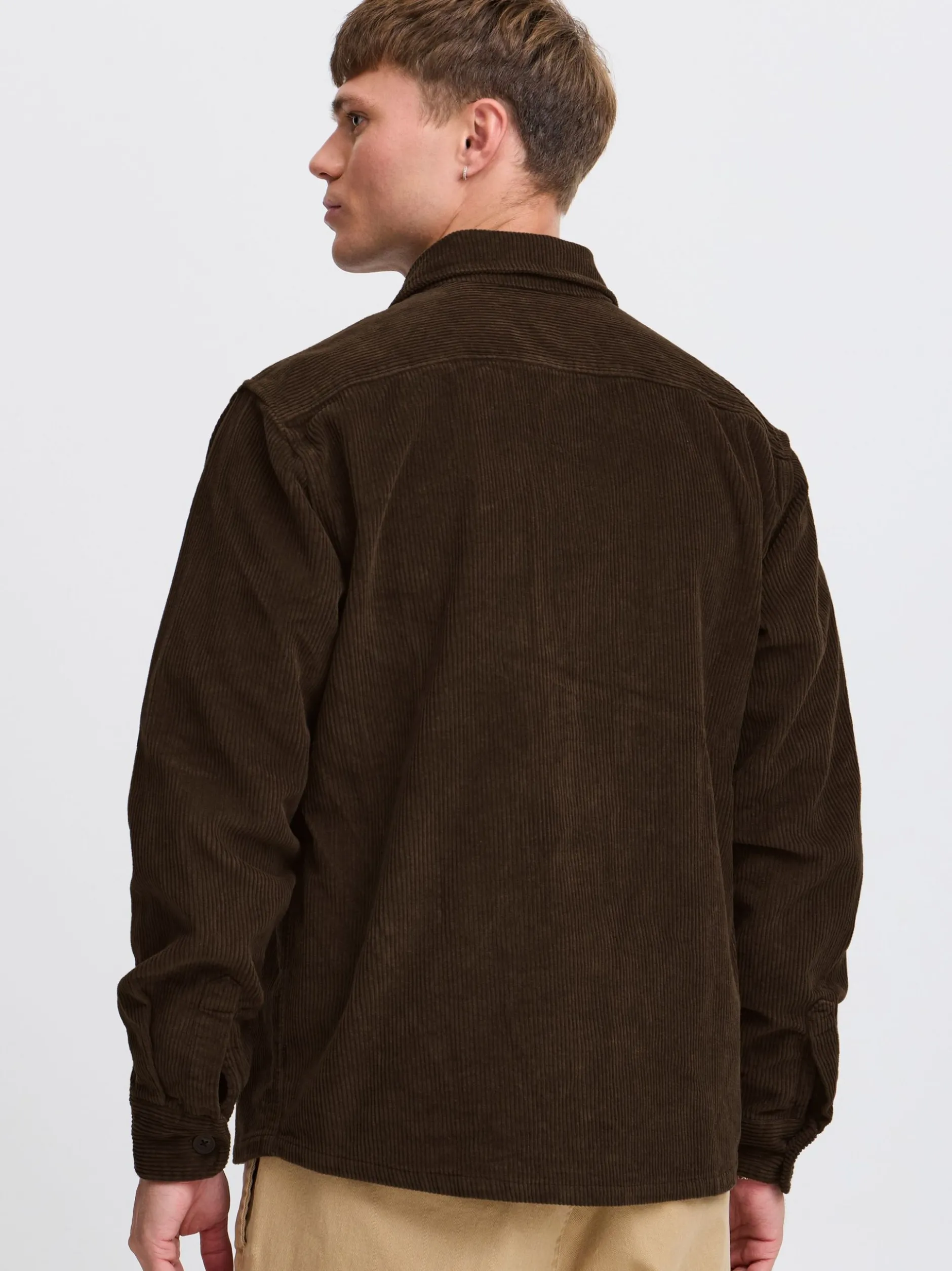 Solid Herren Langarmhemd - SDNam in braun