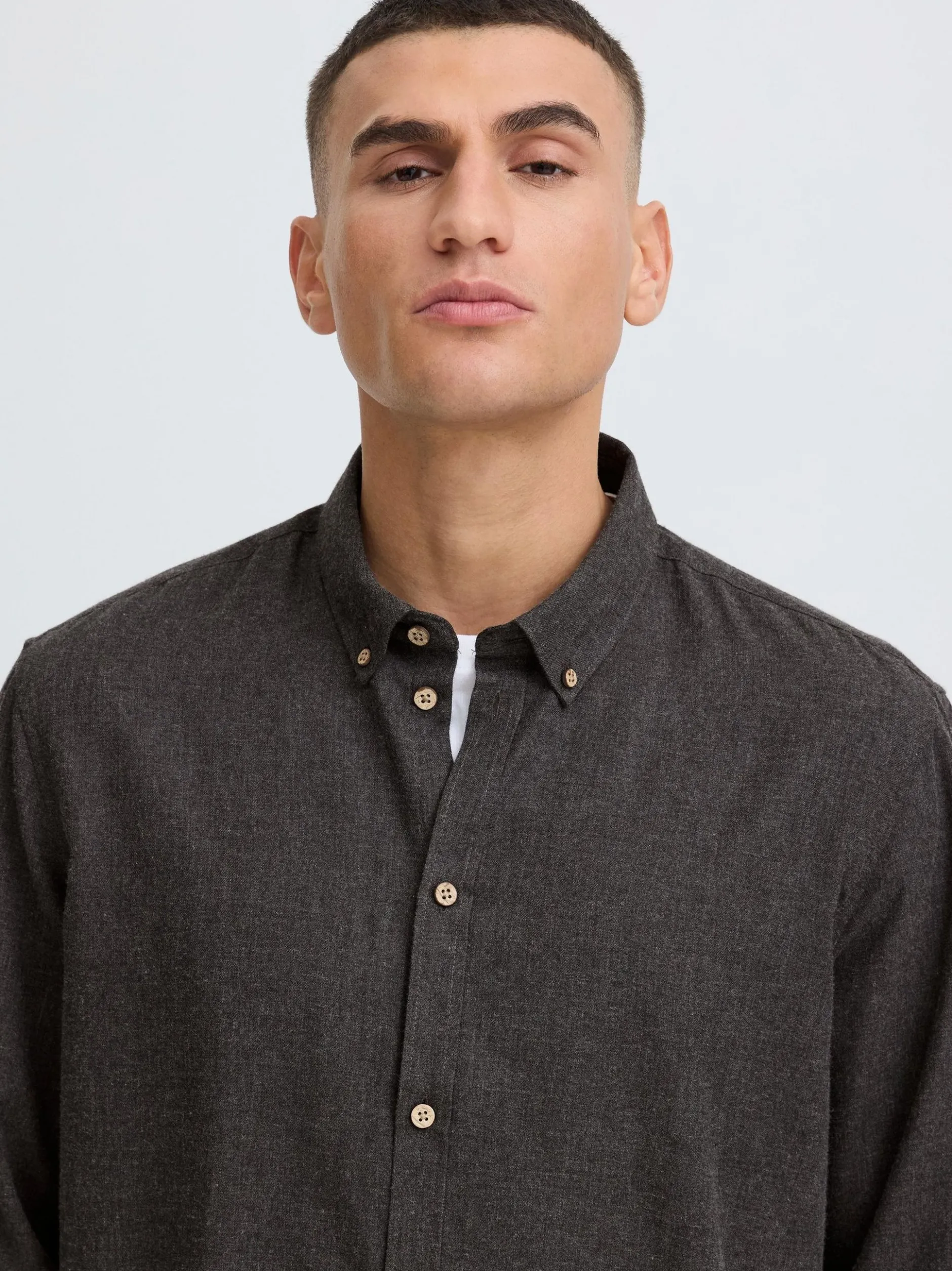Solid Herren Langarmhemd - SDPepe in schwarz