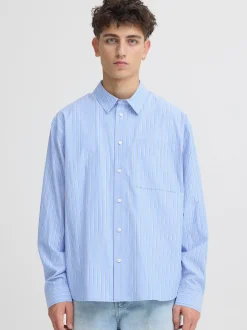 Solid Herren Langarmhemd - SDTucker in blau