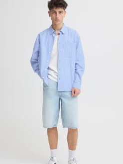 Solid Herren Langarmhemd - SDTucker in blau
