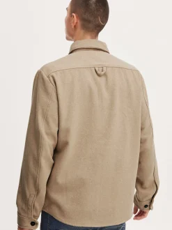 Solid Herren Langarmhemd - SDTam in beige