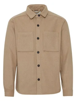Solid Herren Langarmhemd - SDTam in beige
