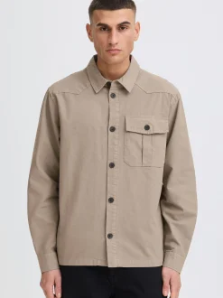 Solid Herren Langarmhemd - SDUgden in beige