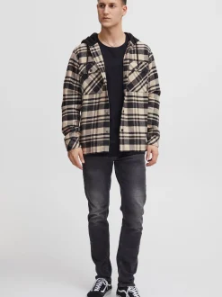 Solid Herren Langarmhemd - SDZachary in schwarz