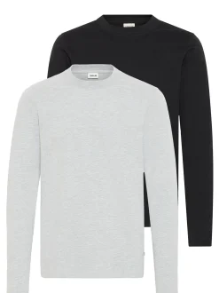 Solid Herren Langarmshirt - SDOdatten in grau schwarz