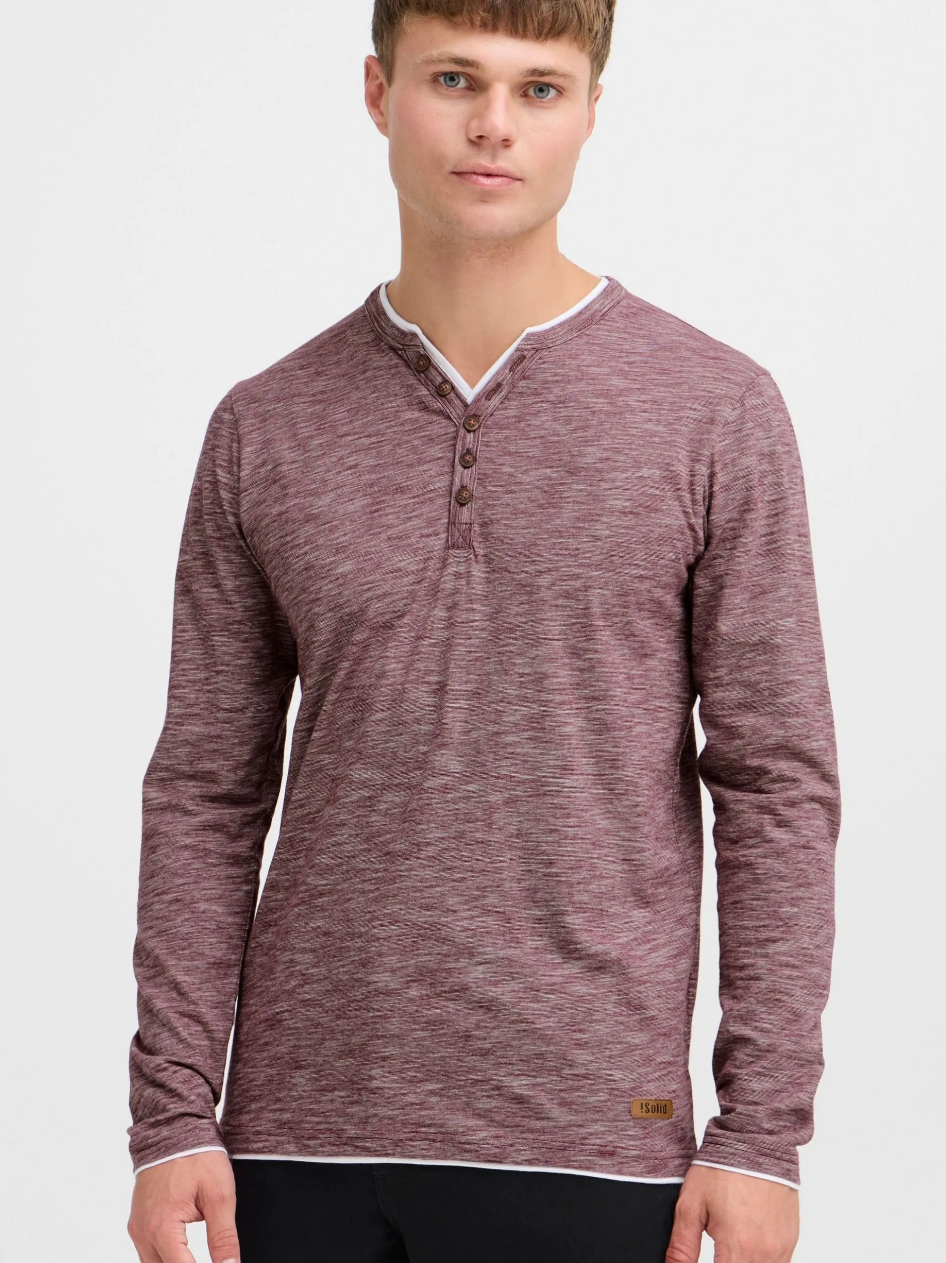 Solid Herren Langarmshirt - SDBelagos in rot