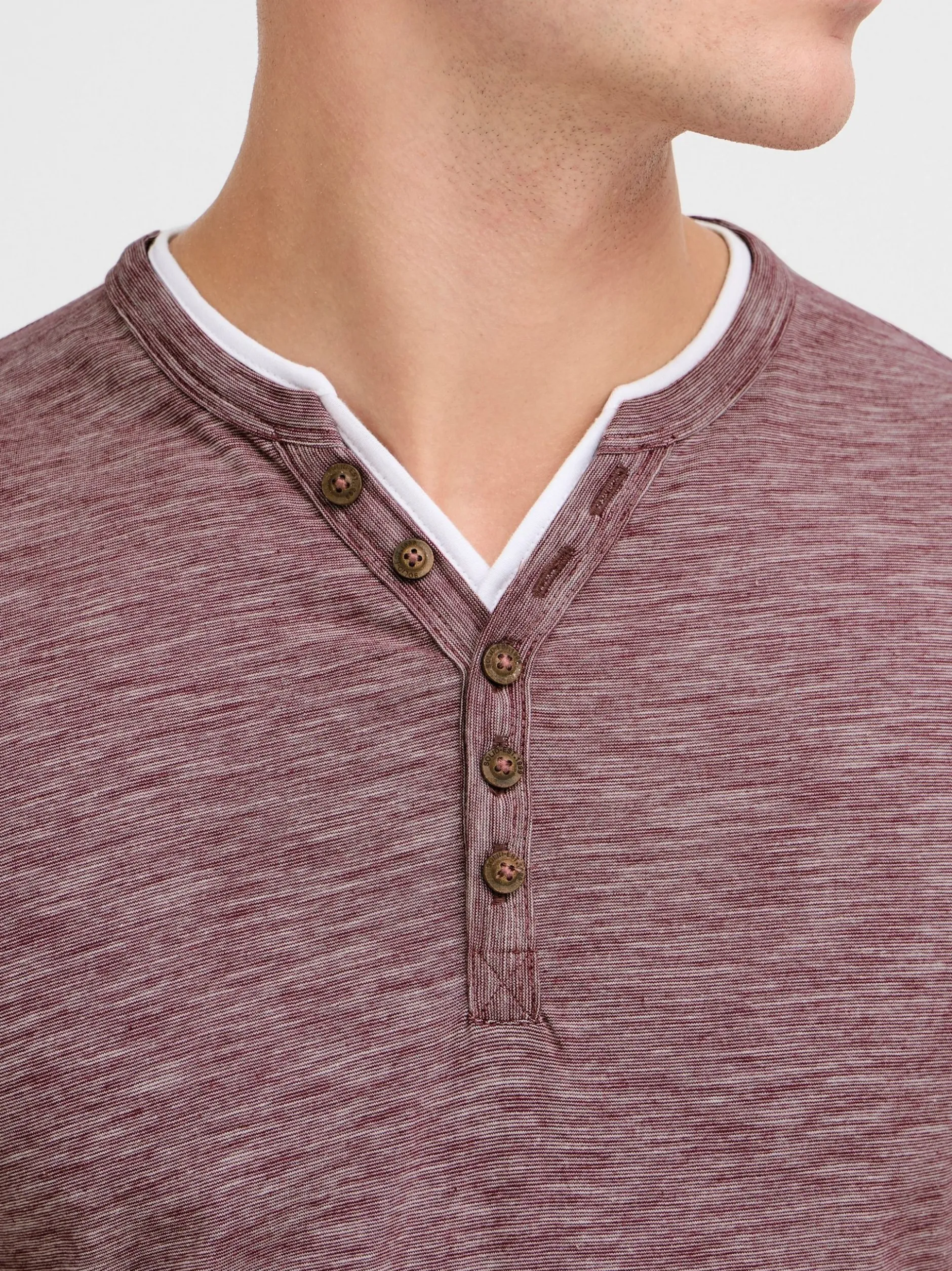 Solid Herren Langarmshirt - SDBelagos in rot