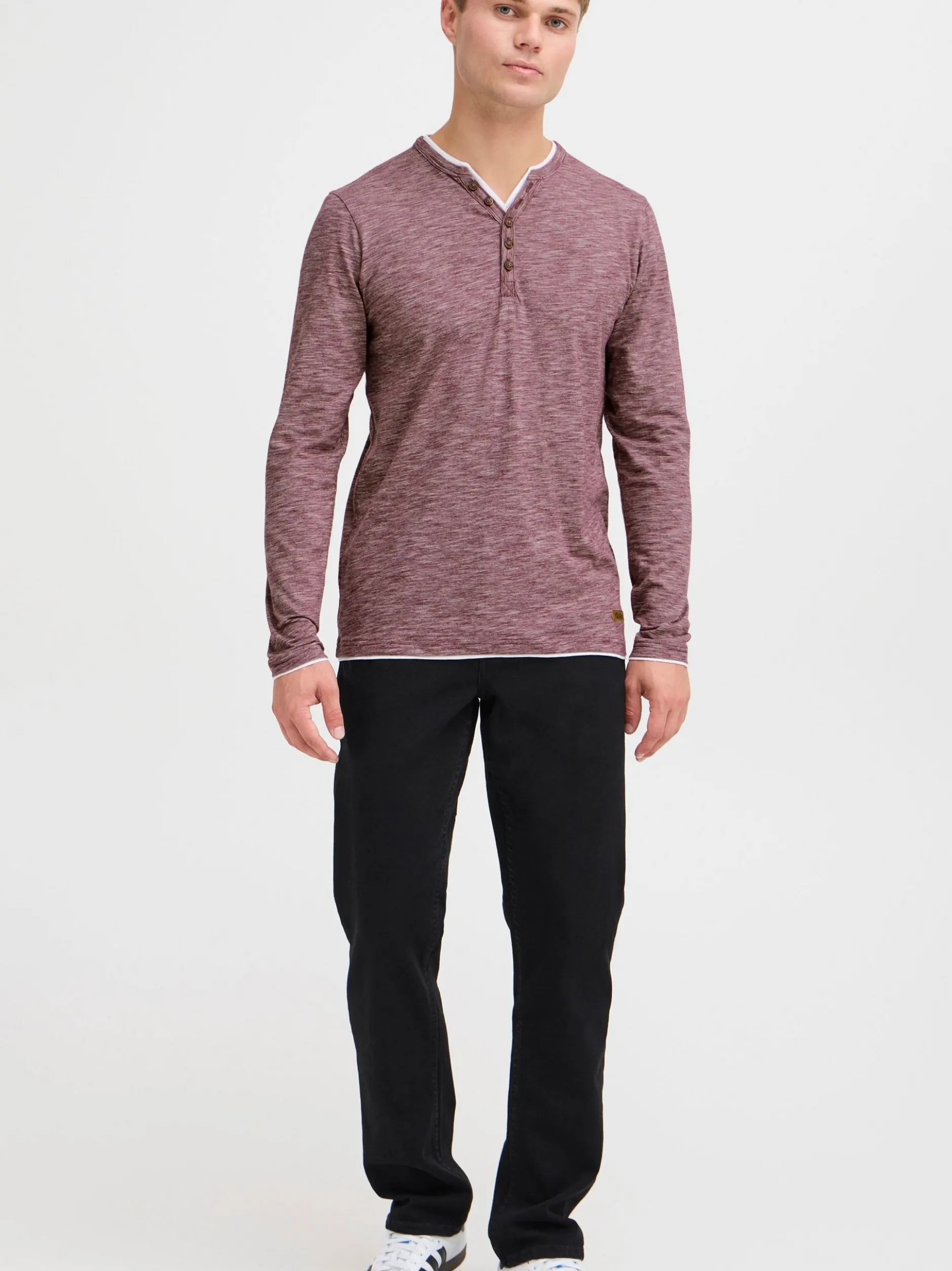 Solid Herren Langarmshirt - SDBelagos in rot