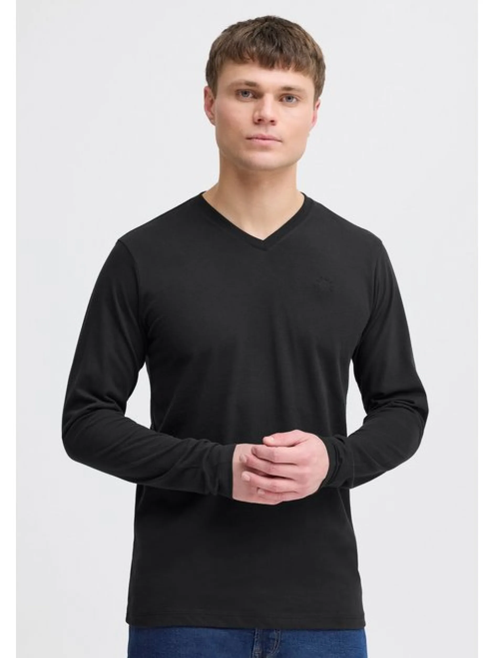 Solid Herren Langarmshirt - SDOdifan in schwarz