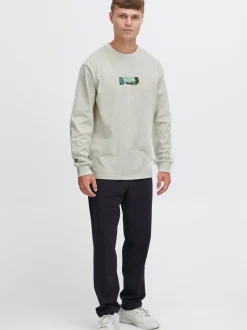 Solid Herren Langarmshirt - SDHammou in grau