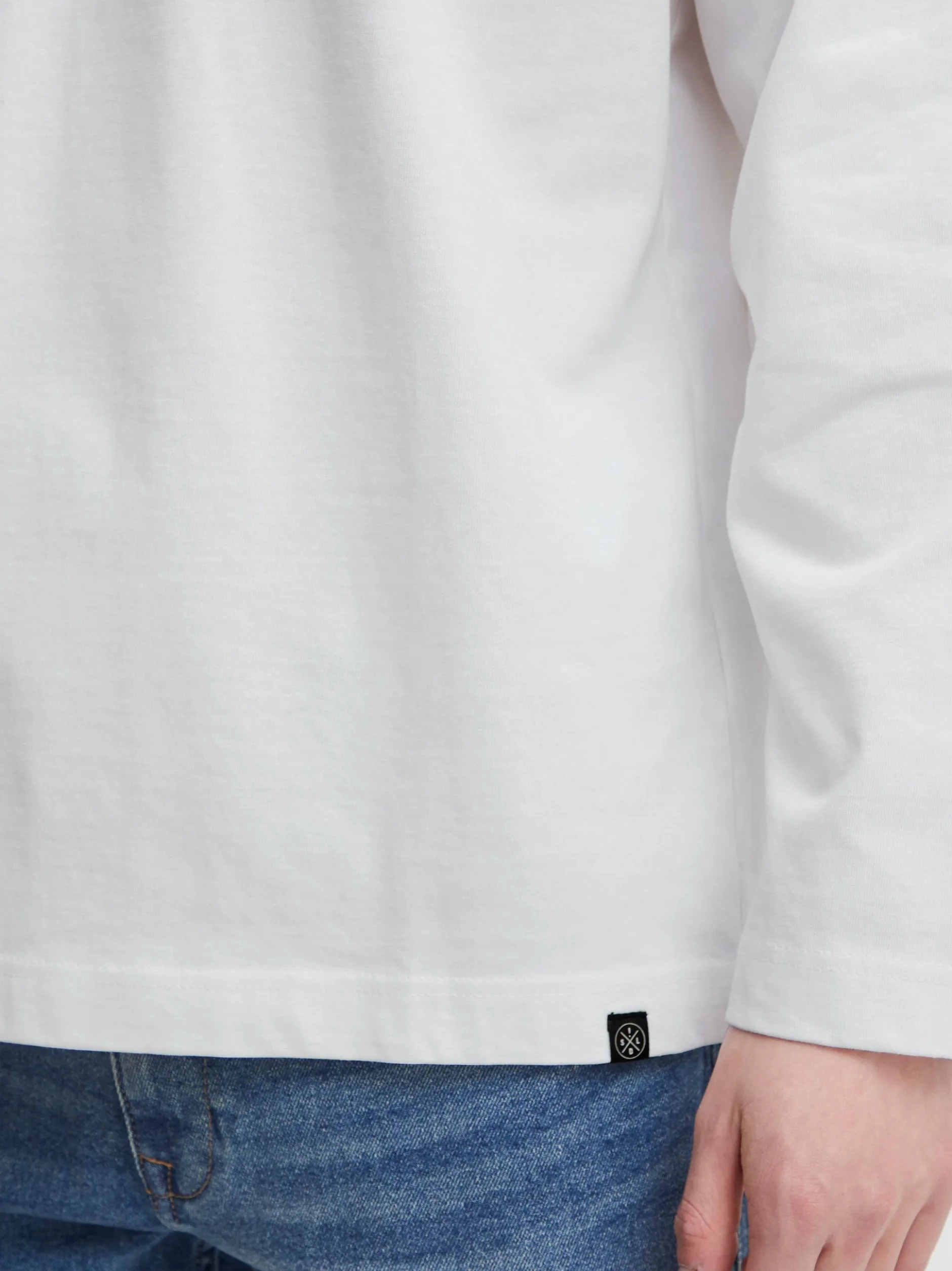 Solid Herren Langarmshirt - SDEyado in weiß