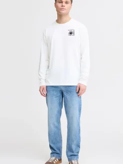 Solid Herren Langarmshirt - SDOdani in weiß