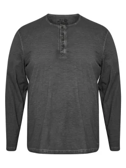 Solid Herren Langarmshirt - SDTimur Big & Tall in schwarz